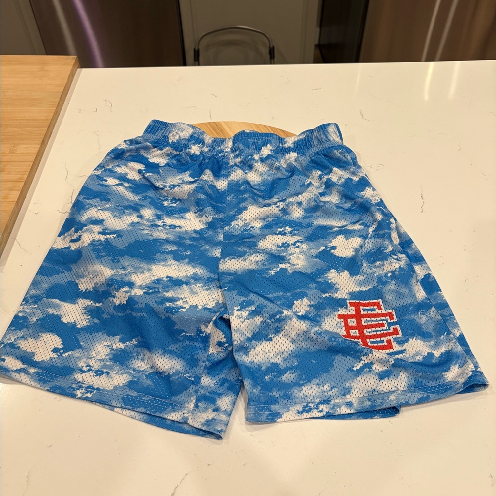 Eric Emanuel Blue and White Camouflage Athletic Shorts